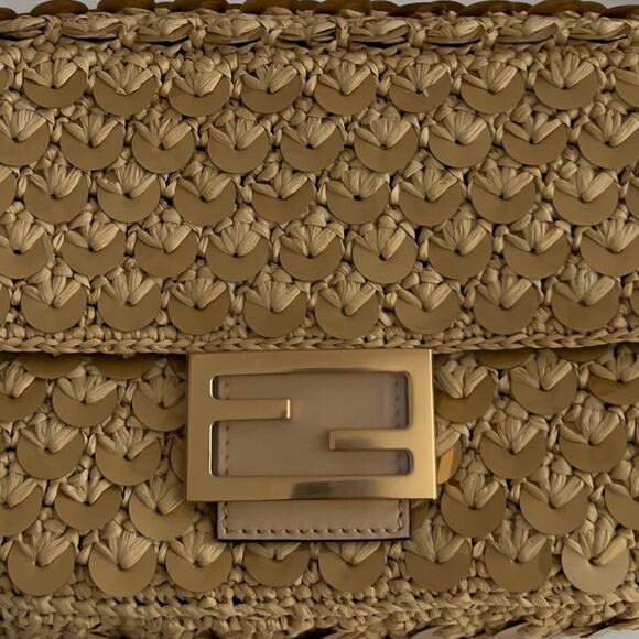 NWT! Fendi Raffia & Sequin Baguette - Picture 3 of 11